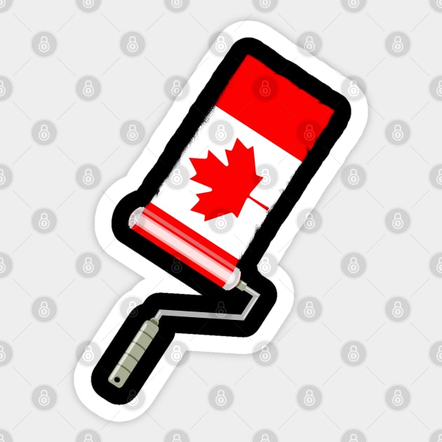 Paint Roller Canadian Flag Sticker by mailboxdisco